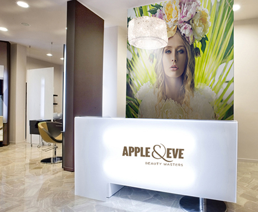 branding and interior design for Apple & Eve salon.