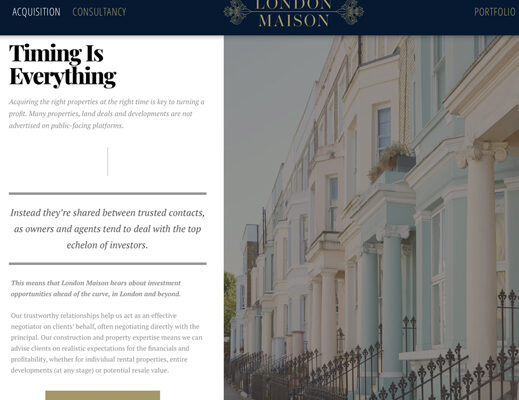 luxury copywriting for property acquisition firm