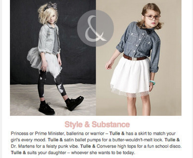fashion copywriting Tulle &